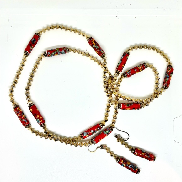 Handcrafted Ceramic Beads Necklace Set - Picture 1 of 3